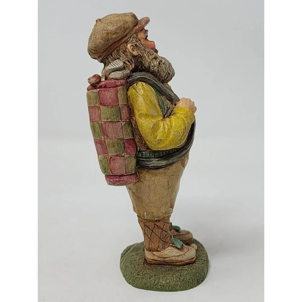 Vintage Ceramic‎ Golfing Santa Hand Painted Figurine TNT 1998 3527 Signed